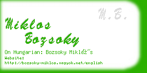 miklos bozsoky business card